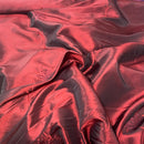 Floral Flower Taffeta Embroidery Fabric, Wine Shot Black