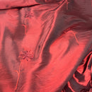 Floral Flower Taffeta Embroidery Fabric, Wine Shot Black