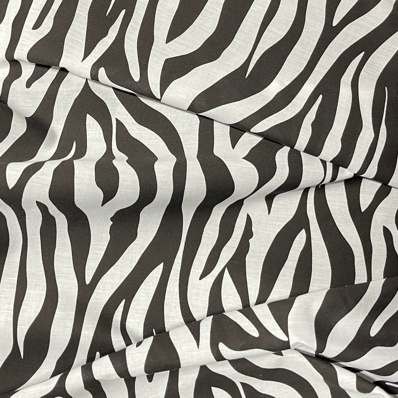 Tissu polycoton imprimé zèbre 