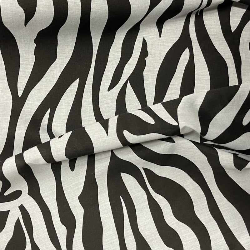 Tissu polycoton imprimé zèbre 