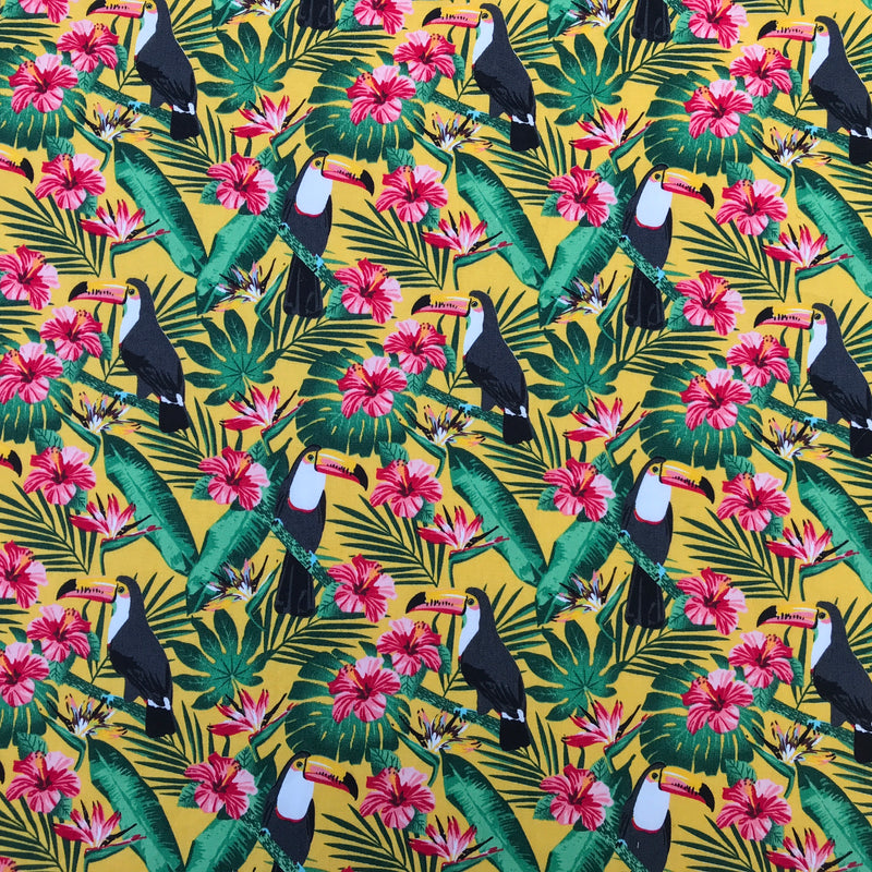 Summer Hawaii Tropical Cotton Poplin Fabric