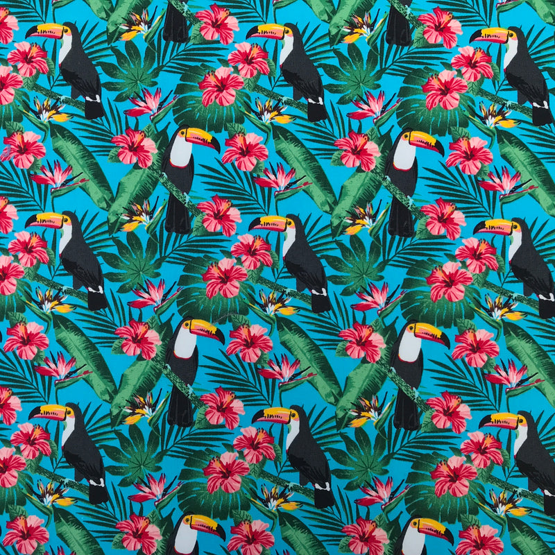 Summer Hawaii Tropical Cotton Poplin Fabric
