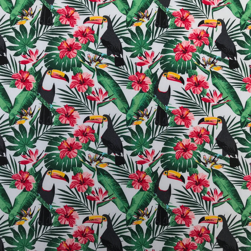 Summer Hawaii Tropical Cotton Poplin Fabric
