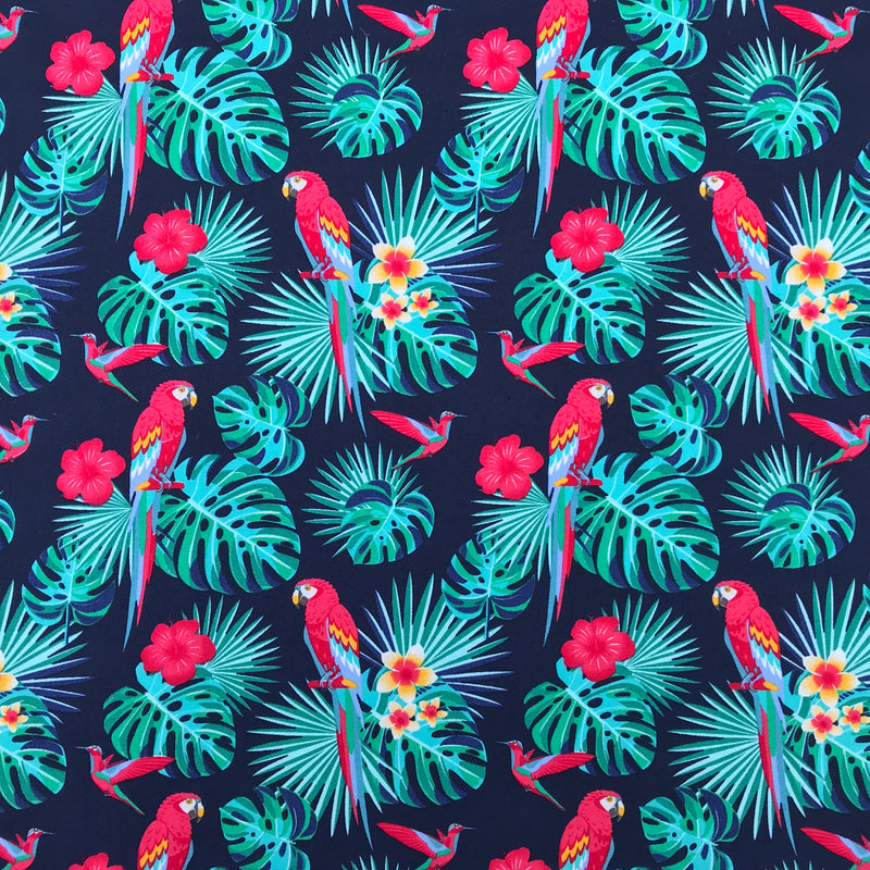 Summer Hawaii Tropical Cotton Poplin Fabric