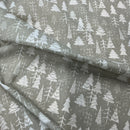 Christmas Tree Polycotton Fabric Xmas Crafts 45", Grey