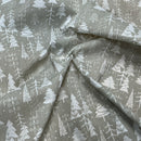 Christmas Tree Polycotton Fabric Xmas Crafts 45", Grey