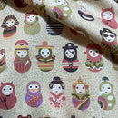 100% Cotton Poplin Fabric Russian Dolls Rose & Hubble 45”