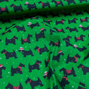 Tissu polycoton Scotty Dogs Xmas Print 