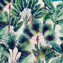 Palm Springs Digital Print Plush Velvet Curtain Fabric, Natural