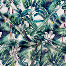 Palm Springs Digital Print Plush Velvet Curtain Fabric, Natural