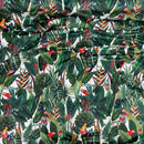 Rainforest Tropical Digital Print Plush Velvet Curtain Fabric, Natural