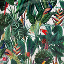Rainforest Tropical Digital Print Plush Velvet Curtain Fabric, Natural