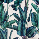 Paradise Floral Digital Print Plush Velvet Curtain Fabric, Natural