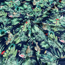 Amazon Tropical Digital Print Plush Velvet Curtain Fabric, Navy