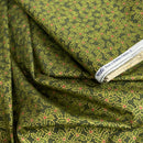 Christmas Hollies Berries Cotton Poplin Rose & Hubble Fabric, Bottle Green