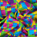 Lego Brick Blocks 100% Cotton Craft Quilting Fabric 140cm, Cerise/Yellow