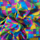 Lego Brick Blocks 100% Cotton Craft Quilting Fabric 140cm, Cerise/Yellow