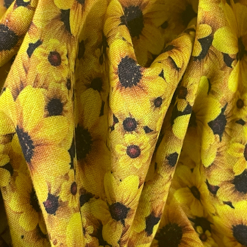 Yellow Sunflowers Craft 100% Cotton Fabric 140cm