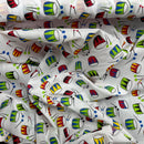 Tissu artisanal en polycoton avec des instruments de musique 