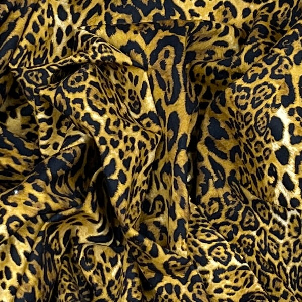 Tissu popeline 100 % coton à pois léopard foncé Rose et imprimé peau d'animal Hubble