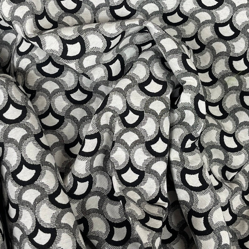 Little Carnival Abstract Tapestry Upholstery Curtain Fabric 140cm, Black/White