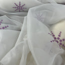 Lilac Starbuzz Velvet Flock Voile Fabric Net Curtain 150cm, White