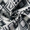 Aztec Diamonds Tapestry Fabric Upholstery 140cm, Black/White