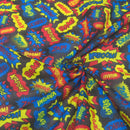 Pow! Boom! Comic Cartoon Polycotton Fabric 112cm, Black