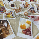 Oilcloth PVC Breakfast Food Snapshots Tablecloth Fabric