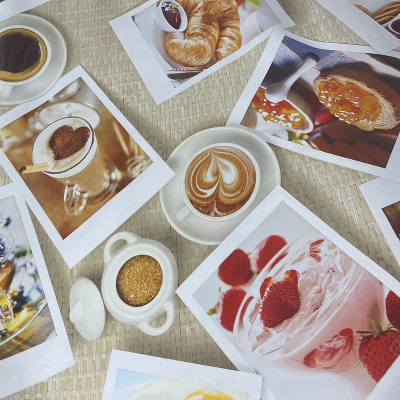 Oilcloth PVC Breakfast Food Snapshots Tablecloth Fabric