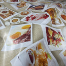 Oilcloth PVC Breakfast Food Snapshots Tablecloth Fabric