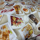 Oilcloth PVC Breakfast Food Snapshots Tablecloth Fabric