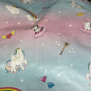 Unicorns & Rainbow PVC Plastic Oilcloth Tablecloth Fabric 54"