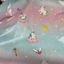 Unicorns & Rainbow PVC Plastic Oilcloth Tablecloth Fabric 54"