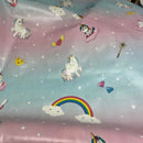 Unicorns & Rainbow PVC Plastic Oilcloth Tablecloth Fabric 54"