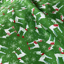 Rudolph Reindeer Cotton Xmas Craft Dress Fabric 54"