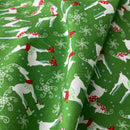 Rudolph Reindeer Cotton Xmas Craft Dress Fabric 54"