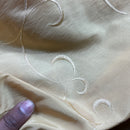 Tissu Taffetas Broderie Tourbillons Doré