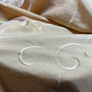 Tissu Taffetas Broderie Tourbillons Doré