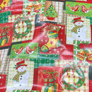 Christmas Oilcloth PVC Multi Patchwork Xmas Tablecloth Fabric