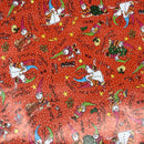 Christmas Oilcloth PVC ‘Let it Snow’ Xmas Tablecloth Fabric, Red