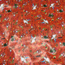 Christmas Oilcloth PVC ‘Let it Snow’ Xmas Tablecloth Fabric, Red