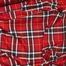 Large Red Royal Stewart Tartan Check Polyviscose Fabric 150cm