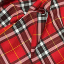 Large Red Royal Stewart Tartan Check Polyviscose Fabric 150cm