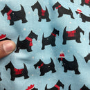 Tissu polycoton Scotty Dogs Xmas Print 
