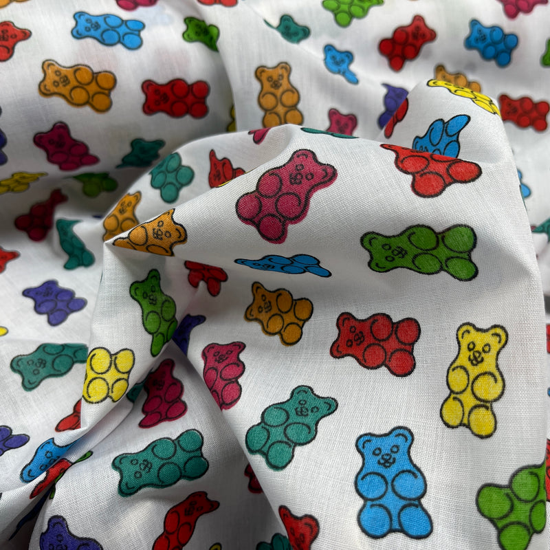 Tissu polycoton Jelly babies Sweets Kids 
