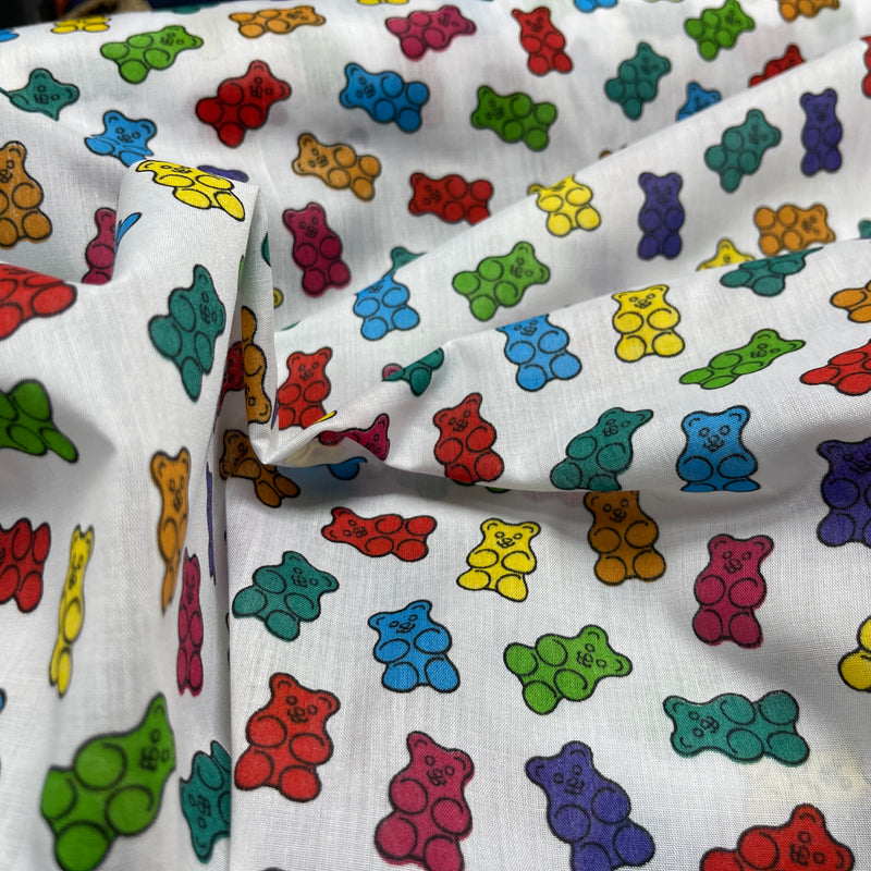 Tissu polycoton Jelly babies Sweets Kids 