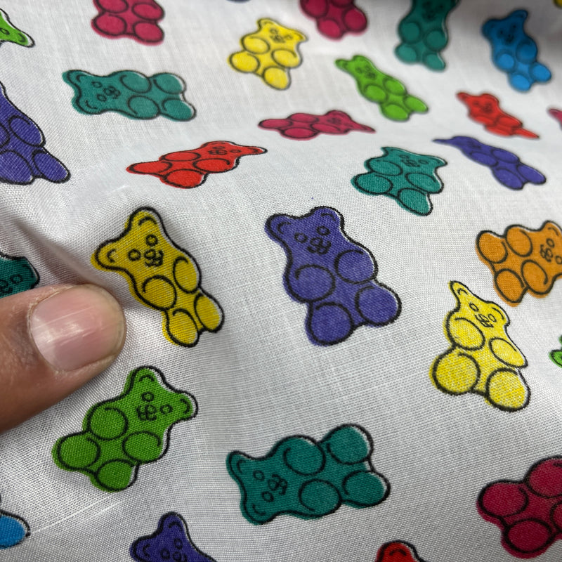 Tissu polycoton Jelly babies Sweets Kids 