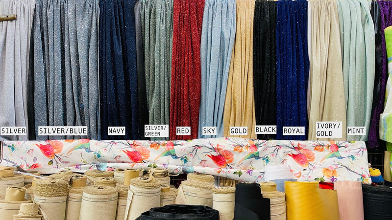 Moonlight Glitter Sparkling Jersey Party Dress Fabric 54”