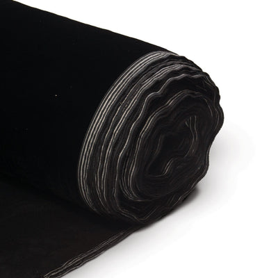 micro plush velvet fabric by bullring fabrics - black, 45" wide. Halloween dress, winter clothing velvet cloth